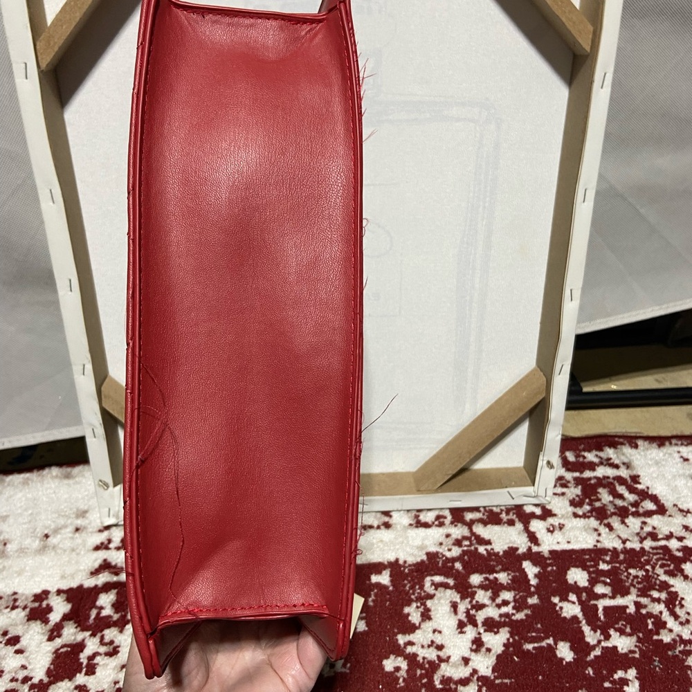 NWT Valentino Orlandi Red Crossbody Bag With Top Handle Carry. Made in Italy - Picture 14 of 15